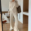 Loose Pullover Women's Clothing Casual Wide-leg Trousers Knitted Two-piece