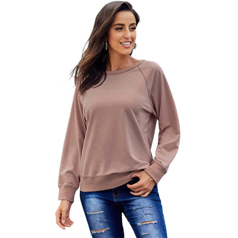 Loose Round Neck Long Sleeve Sweatshirt