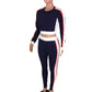 Fashion Casual Contrast Color Two-piece Set Autumn And Winter Sports Sweater Suit