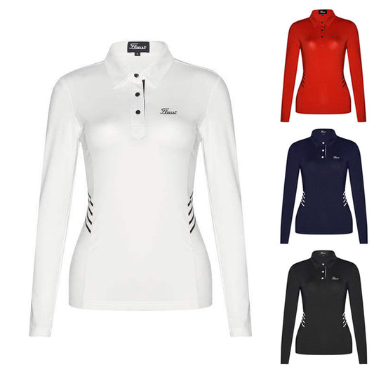 Autumn And Winter Golf Clothes Women's Breathable Quick-drying Slim Wicking Polo Shirt Long-sleeved Top GolfT-shirt Tide