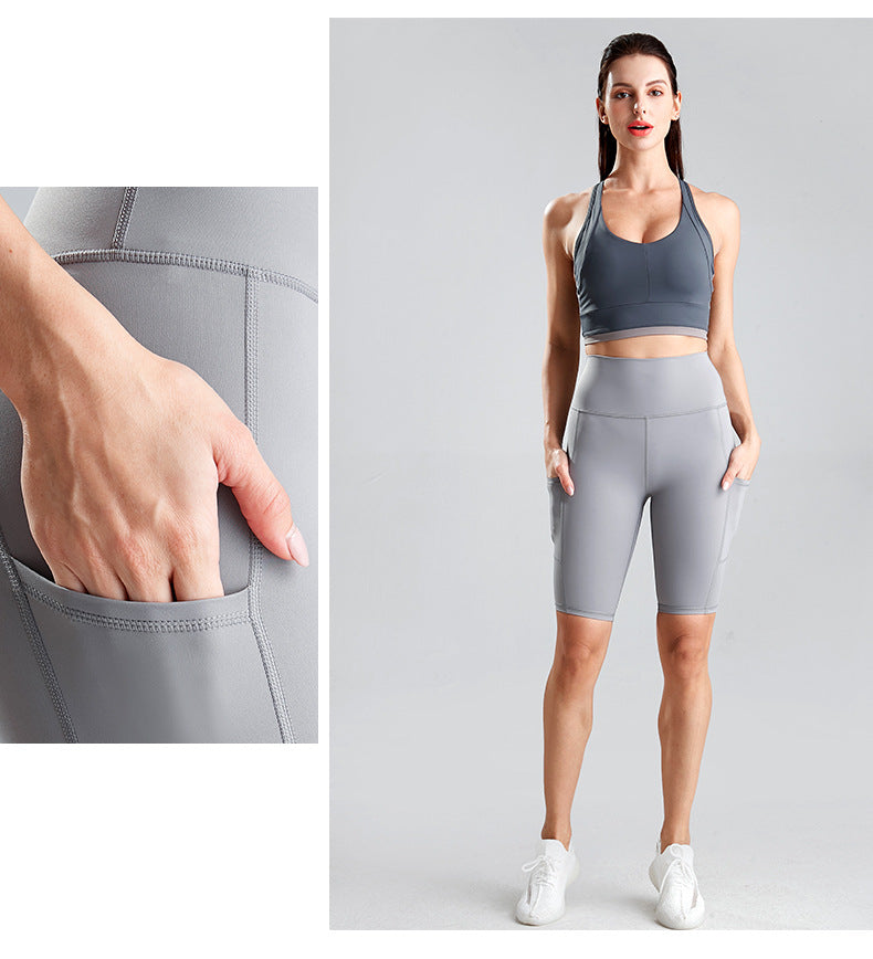 Pocket tight hips high waist stretch fitness yoga pants