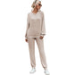 Solid Color Long-sleeved Trousers Loungewear Suit Casual Suit For Women