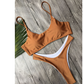 Swimsuit new swimsuit European and American explosion models bikini ladies swimsuit solid color swimsuit