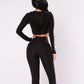 Women Ladies Tracksuit Crop Top Hoodies Sweatshirt Pants Sets Slim Wear Casual Suit