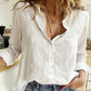 Loose Button Lapel Cardigan Top Long Sleeve Shirt Womens Blouses