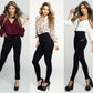 High-waisted Tight Pants Tummy Control Zipper Leggings for Women Seamless Breech with Diamond-studded Pants