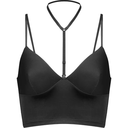 Women's Black No Steel Ring Bra Halterneck Bra