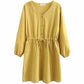 Plus Size Women's Fat Mm200 Kg Spring Dress New Ladies Loose Large Cotton And Linen Waist Dress