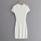 Polo Neck Knitted Tennis Short Sleeve Dress