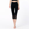 Pleated Mesh Capris Women's Tight And Breathable High Waist