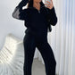 Pure Color Comfort Wool Zipper Long Sleeve Trousers Suit