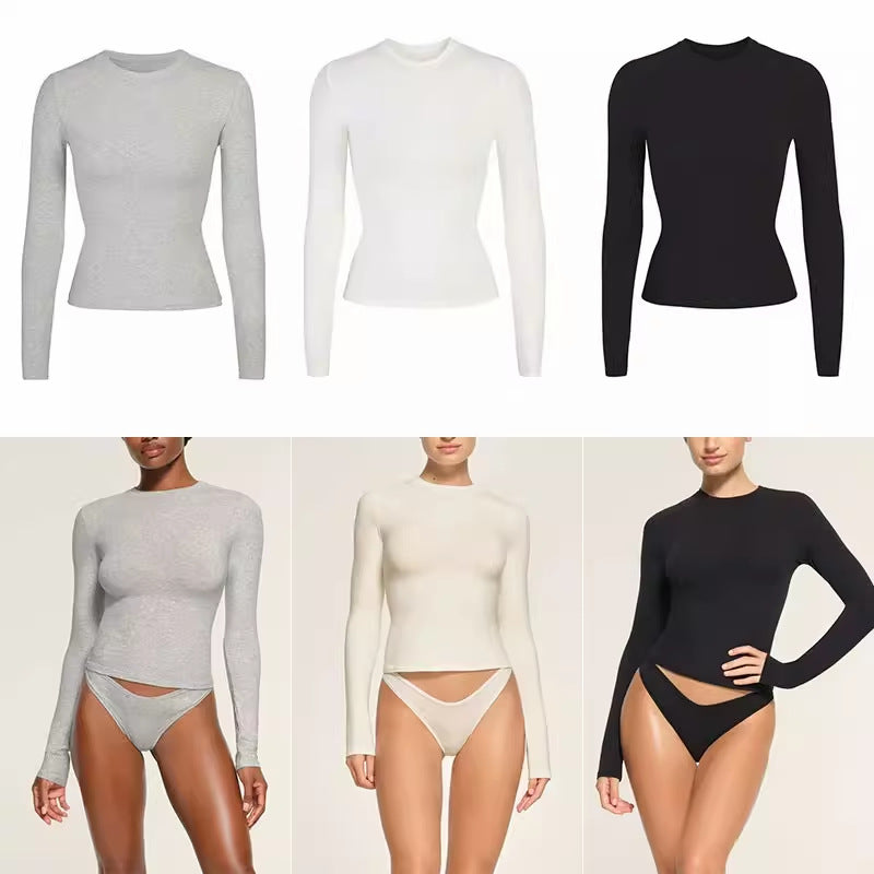 Tight Bottoming Shirt Upper Clothes Long Sleeves T-shirt