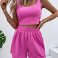 Casual Women's Knitted Cotton Sleeveless Homewear Suit