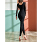 Women's New Mesh Stitching Long-sleeved Yoga Onesie