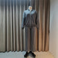 Solid Color Loose Zip Sweater Casual Versatile Trousers Suit