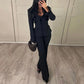 Women's Solid Color Slim Suit Straight-leg Pants Suit