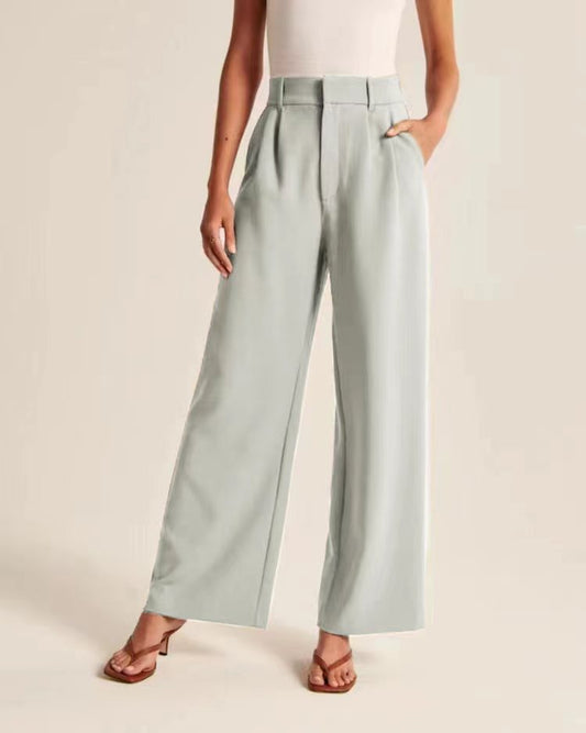 High Waist Wide Leg Pants With Belt Casual Suit