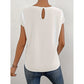 Sleeveless Round Neck Left Shoulder Pleated Women's Fashion Top