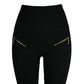 High-waisted Tight Pants Tummy Control Zipper Leggings for Women Seamless Breech with Diamond-studded Pants