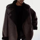 Faux Leather Double-sided Jacket European And American Locomotive Long Breasted Coat