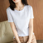 Mercerized Cotton Short Sleeve Women's Slimming Loose