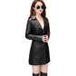 Women's Mid-length Leather Coat Thickened Cotton