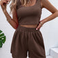 Casual Women's Knitted Cotton Sleeveless Homewear Suit