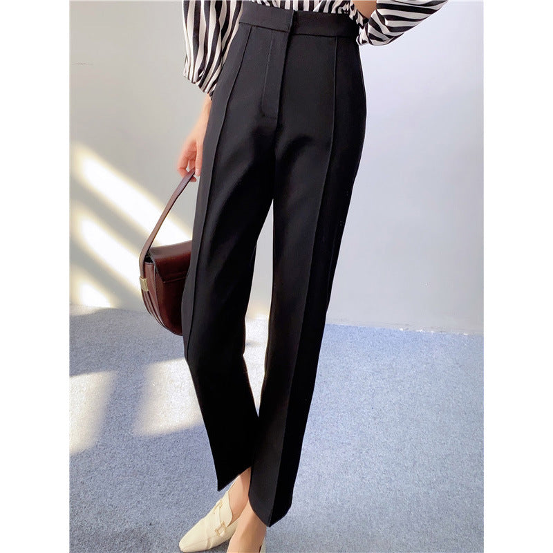 Women's Straight High Waist Slim Casual Pants