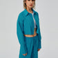 Women Two Piece Outfits For Women Long Sleeve Button Down Wide Leg Loungewear Pajama Set