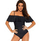 One-piece Cut-out Ruffled Strap Tube Top Swimsuit