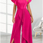 Women's V-neck Irregular Wide-leg Pants