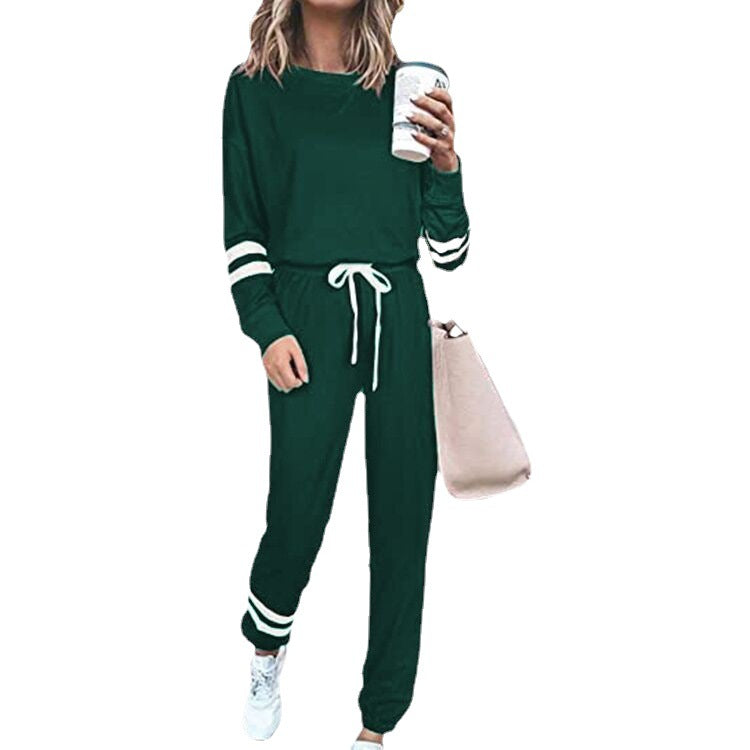 Women's Clothing Plus Size Loose-fitting Solid Color Long Sleeves Casual Suit