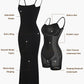 Women's Shapewear Dress Jumpsuit Tummy Tuck Lift Corset Open Crotch Suspender Tight Long Skirt Chest Pad Bodysuit Dress