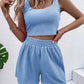 Casual Women's Knitted Cotton Sleeveless Homewear Suit