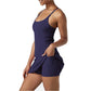 New Woman Tennis Yoga Running Dress With Pocket