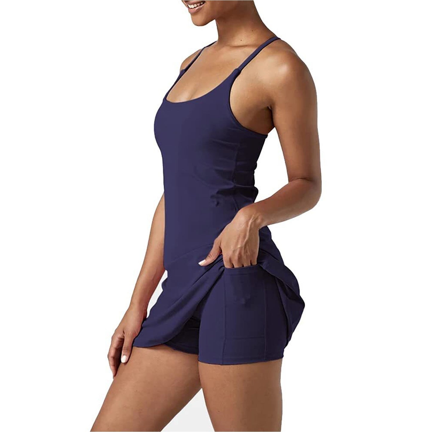 New Woman Tennis Yoga Running Dress With Pocket