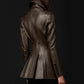 Mid-length Leather Wind Coat Women's Large Swing Coat