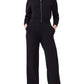 Long Sleeve Wide Leg Jumpsuit Rompers Zipper And Lapel Sweatshirt Suit Women