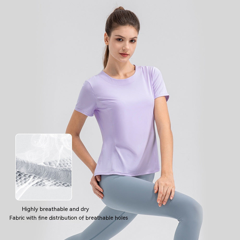 Loose Yoga Clothes Short Sleeve Lightweight Breathable Running Fitness Sports Top