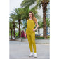 Women's Summer New Short Sleeve Tie Jumpsuit