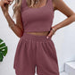 Casual Women's Knitted Cotton Sleeveless Homewear Suit