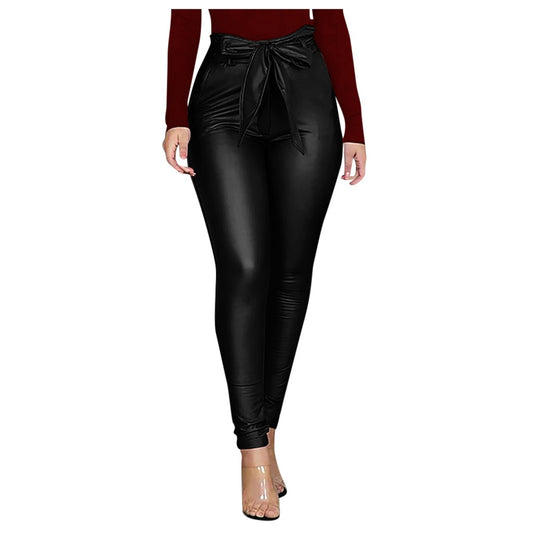 Tight pu leather leggings