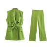 Women's Belt Decorative Vest High-waisted Trousers Suit