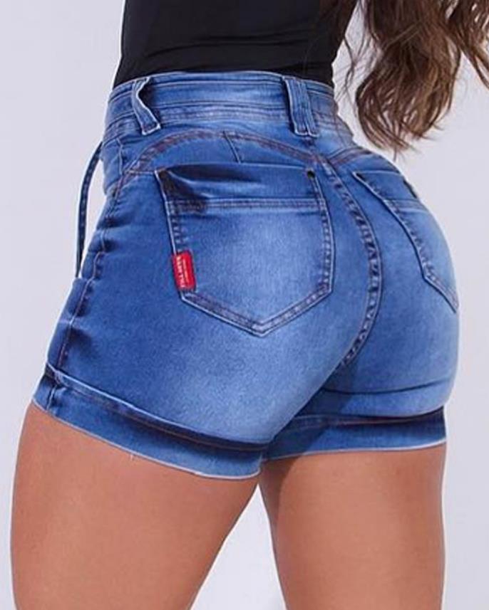 Women's Fashion Casual High Waist Skinny Denim Shorts