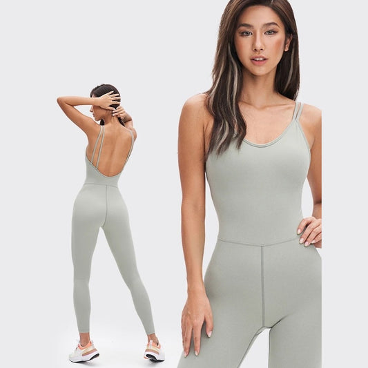 Beauty Back Sleeveless Bodysuit Women's Sports Yoga Set