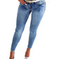 Women's Jeans European And American Trendy High Waist Beaded Skinny Tappered Pants