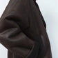 Faux Leather Double-sided Jacket European And American Locomotive Long Breasted Coat