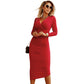 Women's European And American Deep V-neck Tight Dress