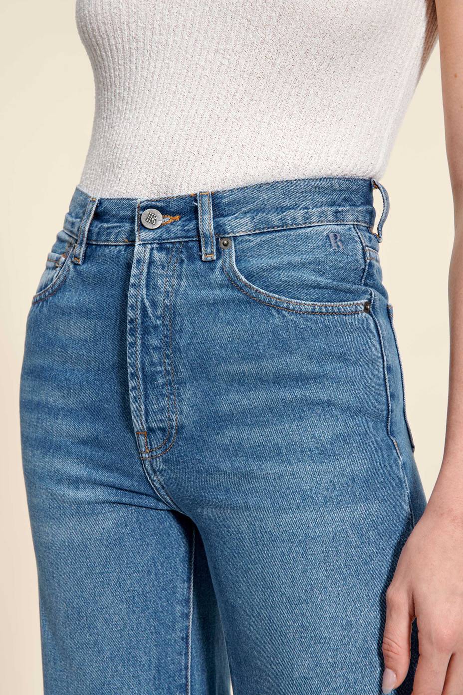 Spring New Versatile Loose High Waist Straight Retro Women's Jeans