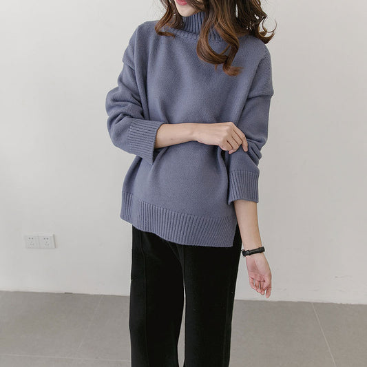 Korean winter new maternity pregnant women sweater size loose turtleneck sweaters backing